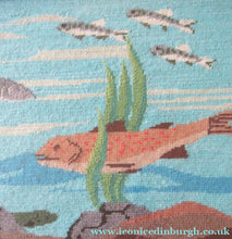 Load image into Gallery viewer, Large Vintage Needlepoint Artwork / Textile Featuring an Image of a British Freshwater Fish
