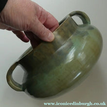 Load image into Gallery viewer, 1940s UPCHURCH Large British Studio Art Pottery Bowl in Olive Green and Grey Tones
