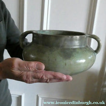 Load image into Gallery viewer, 1940s UPCHURCH Large British Studio Art Pottery Bowl in Olive Green and Grey Tones
