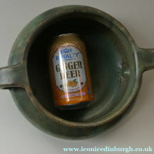 Load image into Gallery viewer, 1940s UPCHURCH Large British Studio Art Pottery Bowl in Olive Green and Grey Tones
