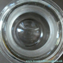Load image into Gallery viewer, Antique Clear Glass Chemist Bottle. CALC: HYDRAS with Original Foil Label and Lozenge Stopper
