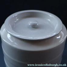 Load image into Gallery viewer, Early 20th Century Antique Grimwades White Hooped Household Jar or Canister. RICE (in green letters)
