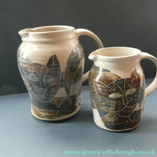 Load image into Gallery viewer, Larger Scottish 1992 STUDIO POTTERY Jug by Irma Demianczuk. Decorated with Cats and Mouse Motifs - Scottish Pottery
