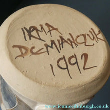 Load image into Gallery viewer, 1992 STUDIO POTTERY Jug by Irma Demianczuk. Decorated with Cats and Mouse Motifs

