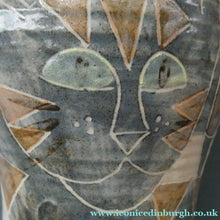 Load image into Gallery viewer, 1992 STUDIO POTTERY Jug by Irma Demianczuk. Decorated with Cats and Mouse Motifs
