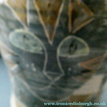 Load image into Gallery viewer, 1992 STUDIO POTTERY Jug by Irma Demianczuk. Decorated with Cats and Mouse Motifs
