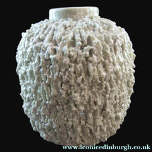 Load image into Gallery viewer, 1930s Gunnar Nylund for Rostrand Chamotte (Hedgehog) Vase. White
