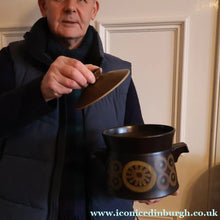 Load image into Gallery viewer, LARGEST 1960s DENBY Arabesque Lidded Casserole High Pot. 6 inches in height
