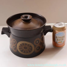 Load image into Gallery viewer, LARGEST 1960s DENBY Arabesque Lidded Casserole High Pot. 6 inches in height
