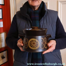Load image into Gallery viewer, LARGEST 1960s DENBY Arabesque Lidded Casserole High Pot. 6 inches in height
