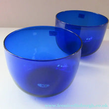 Load image into Gallery viewer, Pair of 19th Century Antique Bristol Blue Fingers Bowls
