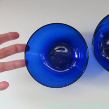 Load image into Gallery viewer, Pair of 19th Century Antique Bristol Blue Fingers Bowls
