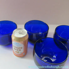 Load image into Gallery viewer, Set of Four 19th Century Antique Bristol Blue Fingers Bowls
