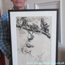Load image into Gallery viewer, 1920s Etching Revival Drypoint by Leonard Robert Brightwell. Monkeys. The Social Climber
