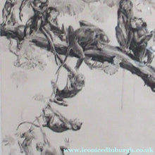 Load image into Gallery viewer, 1920s Etching Revival Drypoint by Leonard Robert Brightwell. Monkeys. The Social Climber
