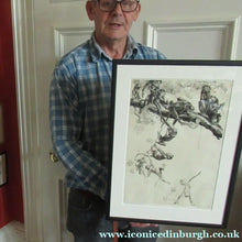 Load image into Gallery viewer, 1920s Etching Revival Drypoint by Leonard Robert Brightwell. Monkeys. The Social Climber
