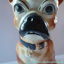 Load image into Gallery viewer, Antique LIFE SIZE Pug Dog Figurine / Slip Cast Model. Probaby STAFFORDSHIRE, c 1880s. 13 1/2 inches
