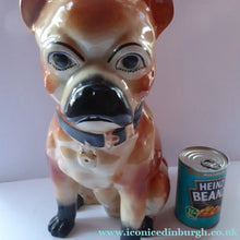 Load image into Gallery viewer, Antique LIFE SIZE Pug Dog Figurine / Slip Cast Model. Probaby STAFFORDSHIRE, c 1880s. 13 1/2 inches
