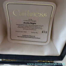 Load image into Gallery viewer, LIMITED EDITION Scottish Caithness Glass Paperweight: Artic Night by Colin Terris; 1978 BOXED
