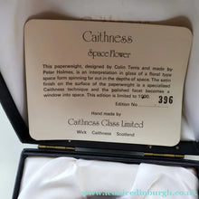 Load image into Gallery viewer, Fabulous LIMITED EDITION Scottish Caithness Glass Paperweight: Space Flower by Colin Terris; 1976 BOXED
