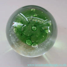 Load image into Gallery viewer, LIMITED EDITION Scottish Caithness Glass Paperweight: VORTEX (Green) by Colin Terris; 1975 BOXED
