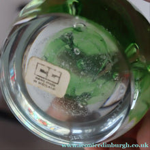Load image into Gallery viewer, LIMITED EDITION Scottish Caithness Glass Paperweight: VORTEX (Green) by Colin Terris; 1975 BOXED
