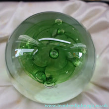 Load image into Gallery viewer, LIMITED EDITION Scottish Caithness Glass Paperweight: VORTEX (Green) by Colin Terris; 1975 BOXED

