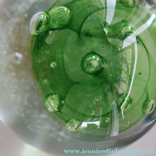 Load image into Gallery viewer, LIMITED EDITION Scottish Caithness Glass Paperweight: VORTEX (Green) by Colin Terris; 1975 BOXED
