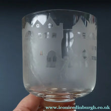 Load image into Gallery viewer, LIMITED EDITON (1 /12). Engraved Vintage Caithness SCOTTISH GLASS Rummer / Goblet by Colin Terris (1937 - 2007). The Pied Piper Playing on his Enchanted Pipe
