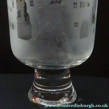 Load image into Gallery viewer, LIMITED EDITON. Engraved Vintage Caithness SCOTTISH GLASS Rummer / Goblet by Colin Terris (1937 - 2007). The Pied Piper Playing on his Enchanted Pipe
