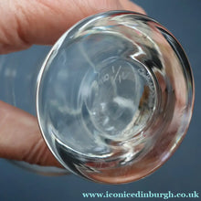 Load image into Gallery viewer, LIMITED EDITON (1 /12). Engraved Vintage Caithness SCOTTISH GLASS Rummer / Goblet by Colin Terris (1937 - 2007). The Pied Piper Playing on his Enchanted Pipe
