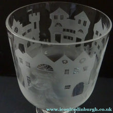 Load image into Gallery viewer, LIMITED EDITON. Engraved Vintage Caithness SCOTTISH GLASS Rummer / Goblet by Colin Terris (1937 - 2007). The Pied Piper Playing on his Enchanted Pipe
