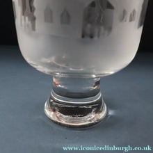 Load image into Gallery viewer, LIMITED EDITON (1 /12). Engraved Vintage Caithness SCOTTISH GLASS Rummer / Goblet by Colin Terris (1937 - 2007). The Pied Piper Playing on his Enchanted Pipe
