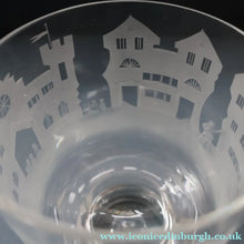 Load image into Gallery viewer, LIMITED EDITON (1 /12). Engraved Vintage Caithness SCOTTISH GLASS Rummer / Goblet by Colin Terris (1937 - 2007). The Pied Piper Playing on his Enchanted Pipe

