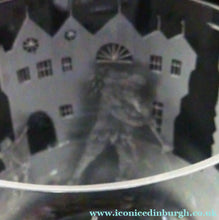 Load image into Gallery viewer, LIMITED EDITON. Engraved Vintage Caithness SCOTTISH GLASS Rummer / Goblet by Colin Terris (1937 - 2007). The Pied Piper Playing on his Enchanted Pipe
