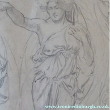 Load image into Gallery viewer, Victorian Pencil Life Study Drapery Study by Sir Bernard Partridge
