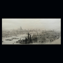 Load image into Gallery viewer, ORIGINAL ETCHING: William Lionel Wyllie (1851 – 1931)  THE CITY OF LONDON with St Paul's in the Distance
