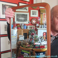 Load image into Gallery viewer, Vintage 1960s 1970s Teak Wall Mirror Clark Eaton Label Large
