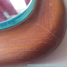 Load image into Gallery viewer, Vintage 1960s 1970s Teak Wall Mirror Clark Eaton Label Large
