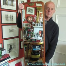 Load image into Gallery viewer, Vintage 1960s 1970s Teak Wall Mirror Clark Eaton Label Large
