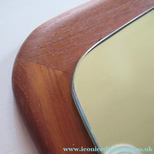 Load image into Gallery viewer, Vintage 1960s 1970s Teak Wall Mirror Clark Eaton Label Large
