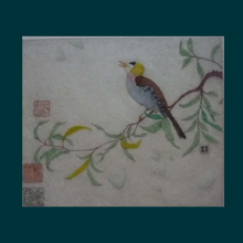 Load image into Gallery viewer, ORIGINAL DRYPOINT Etching / Woodblock Print by Elyse Ashe Lord (British, 1900–1971). Chinese Bird on a Branch, 1930s
