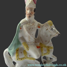 Load image into Gallery viewer, LOUIS NAPOLEON on Horseback. Rarer 19th Century ANTIQUE Staffordshire Figurine 1850s
