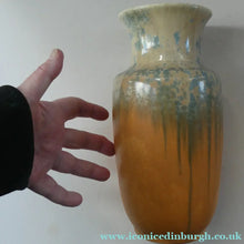 Load image into Gallery viewer, Lovely 1930s RUSKIN POTTERY Large Vase with Crystalline Glazes. 9 3/4 inches in height
