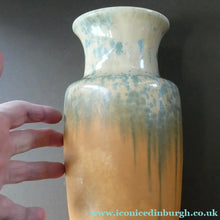 Load image into Gallery viewer, Lovely 1930s RUSKIN POTTERY Large Vase with Crystalline Glazes. 9 3/4 inches in height
