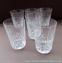 Load image into Gallery viewer, Set of Six Tall Vintage Edinburgh Crystal Whisky Glasses 1950s Appin Pattern
