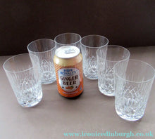 Load image into Gallery viewer, Set of Six Tall Vintage Edinburgh Crystal Whisky Glasses 1950s Appin Pattern
