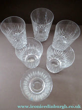 Load image into Gallery viewer, Set of Six Tall Vintage Edinburgh Crystal Whisky Glasses 1950s Appin Pattern
