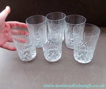 Load image into Gallery viewer, Set of Six Tall Vintage Edinburgh Crystal Whisky Glasses 1950s Appin Pattern
