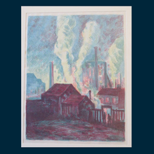 Load image into Gallery viewer, Original Colour Lithograph by Maximilien LUCE.  Factories (Usines) Published in Pan, Vol 4; 1898
